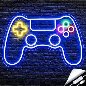 Kavaas Gamer Neon Sign, Game Controller Neon Sign for Gamer Room Decor - Gaming Neon Sign for Teen Boy Room Decor, LED Game Neon Sign Gaming Wall decor - Best Gamer Gifts for Boys, Kids